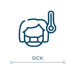 Sick icon. Linear vector illustration. Outline sick icon vector. Thin line symbol for use on web and mobile apps, logo, print media.