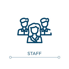 Staff icon. Linear vector illustration. Outline staff icon vector. Thin line symbol for use on web and mobile apps, logo, print media.