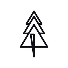 geometric and abstract pine tree line style icon vector design