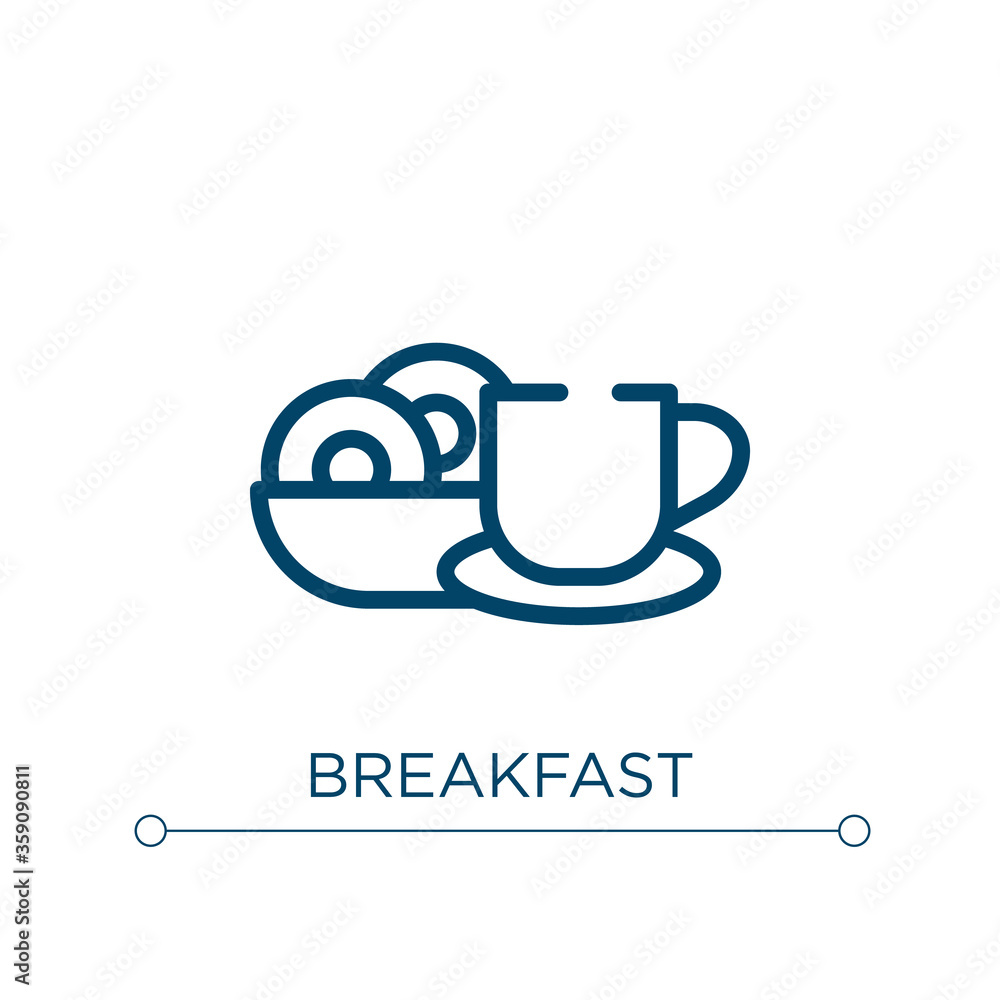 Poster breakfast icon. linear vector illustration. outline breakfast icon vector. thin line symbol for use 