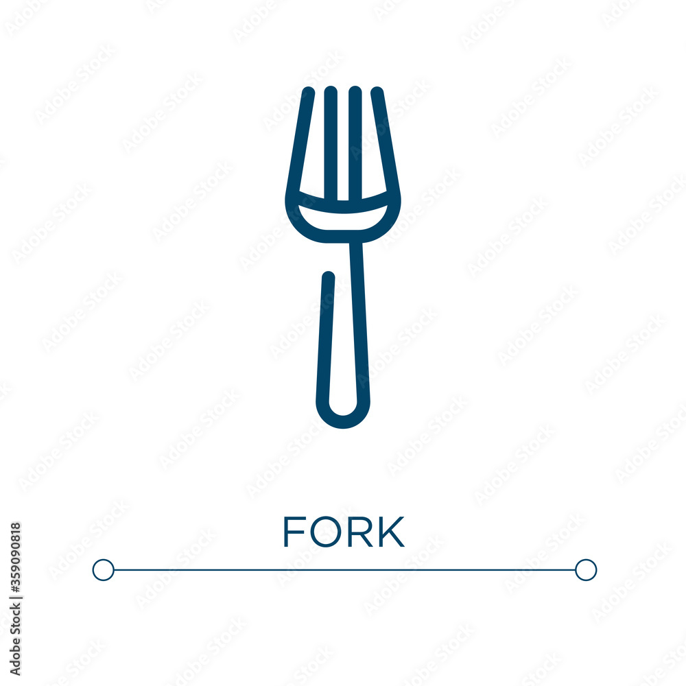 Poster fork icon. linear vector illustration. outline fork icon vector. thin line symbol for use on web and