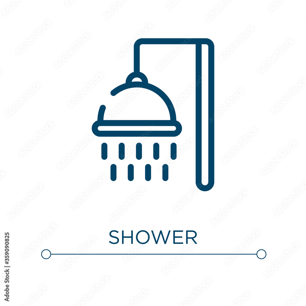 Poster shower icon. linear vector illustration. outline shower icon vector. thin line symbol for use on web