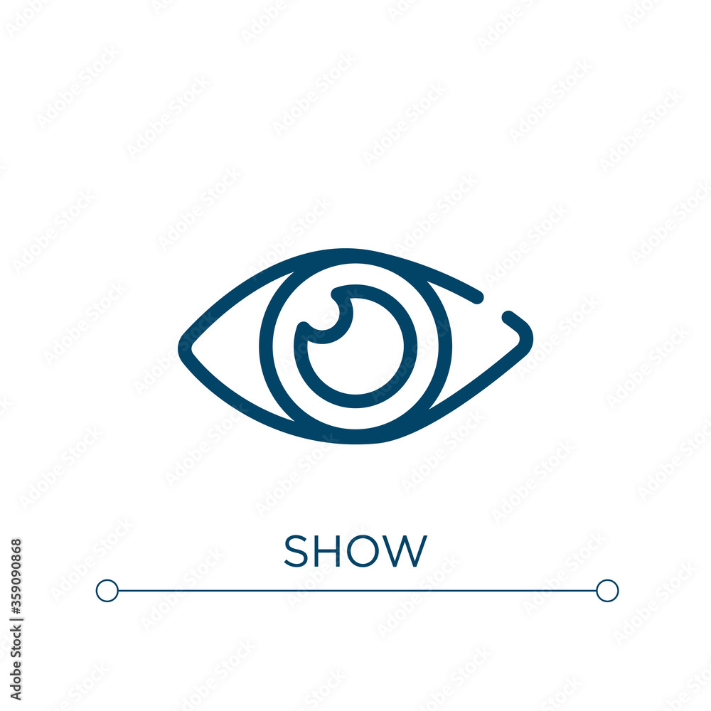 Poster show icon. linear vector illustration. outline show icon vector. thin line symbol for use on web and