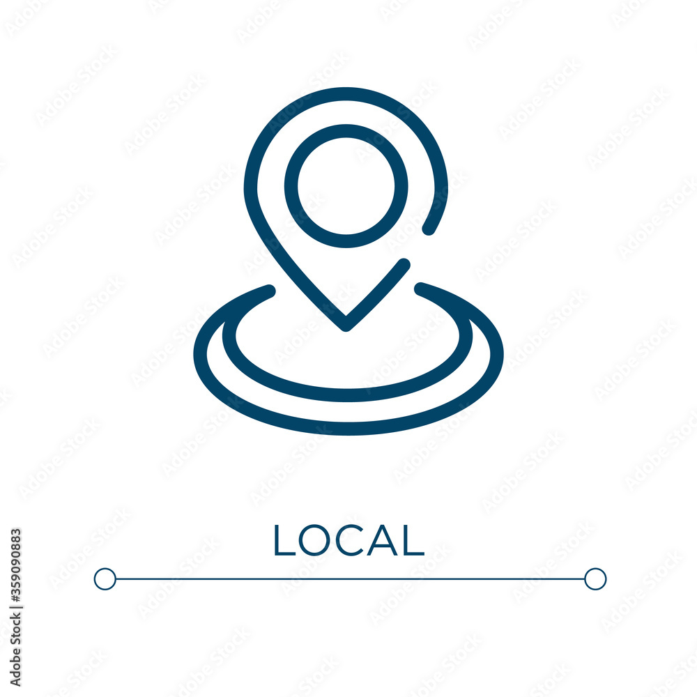 Poster local icon. linear vector illustration. outline local icon vector. thin line symbol for use on web a