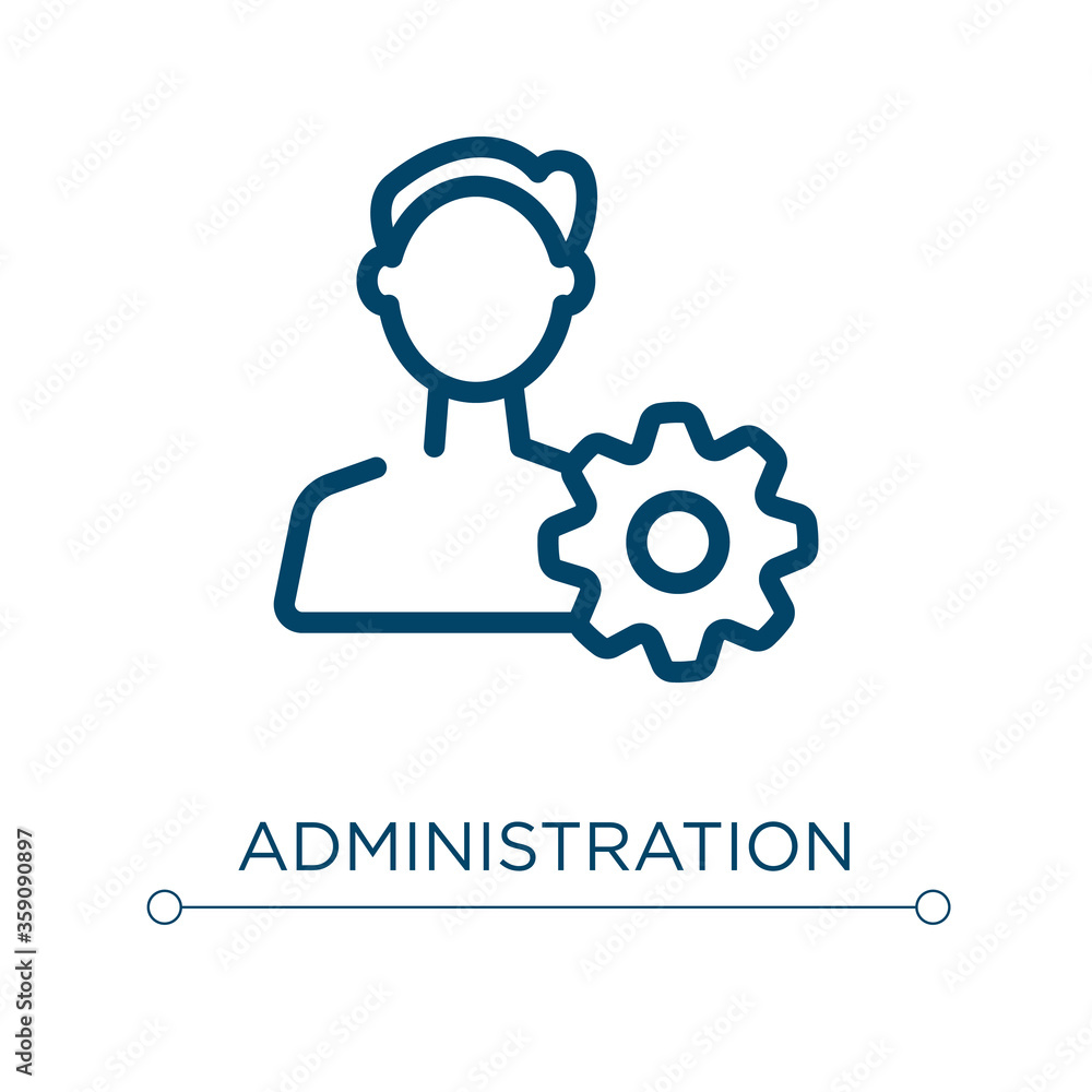 Poster administration icon. linear vector illustration. outline administration icon vector. thin line symbo