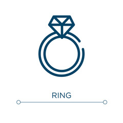 Ring icon. Linear vector illustration. Outline ring icon vector. Thin line symbol for use on web and mobile apps, logo, print media.