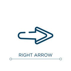 Right arrow icon. Linear vector illustration. Outline right arrow icon vector. Thin line symbol for use on web and mobile apps, logo, print media.