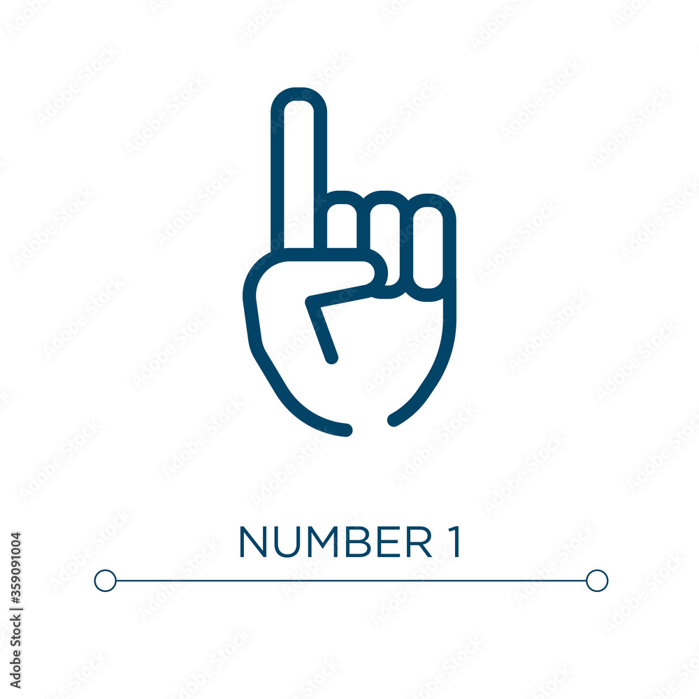 Poster number 1 icon. linear vector illustration. outline number 1 icon vector. thin line symbol for use on