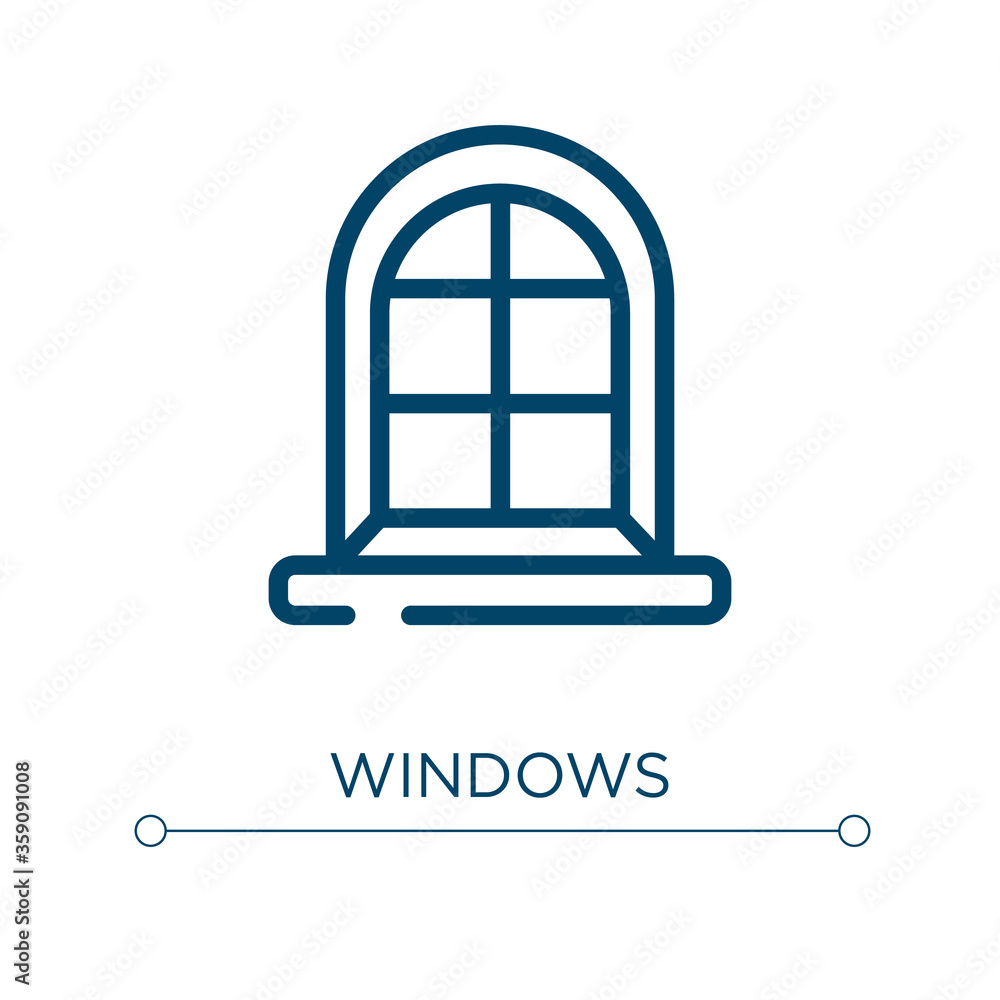 Poster windows icon. linear vector illustration. outline windows icon vector. thin line symbol for use on w