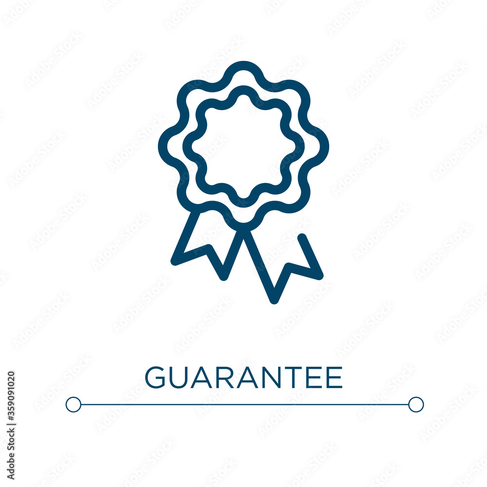 Poster guarantee icon. linear vector illustration. outline guarantee icon vector. thin line symbol for use 