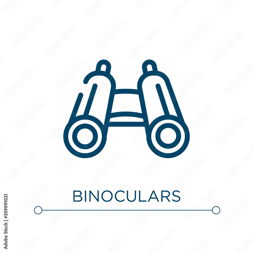 Poster binoculars icon. linear vector illustration. outline binoculars icon vector. thin line symbol for us