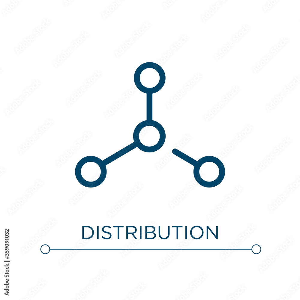 Poster distribution icon. linear vector illustration. outline distribution icon vector. thin line symbol fo
