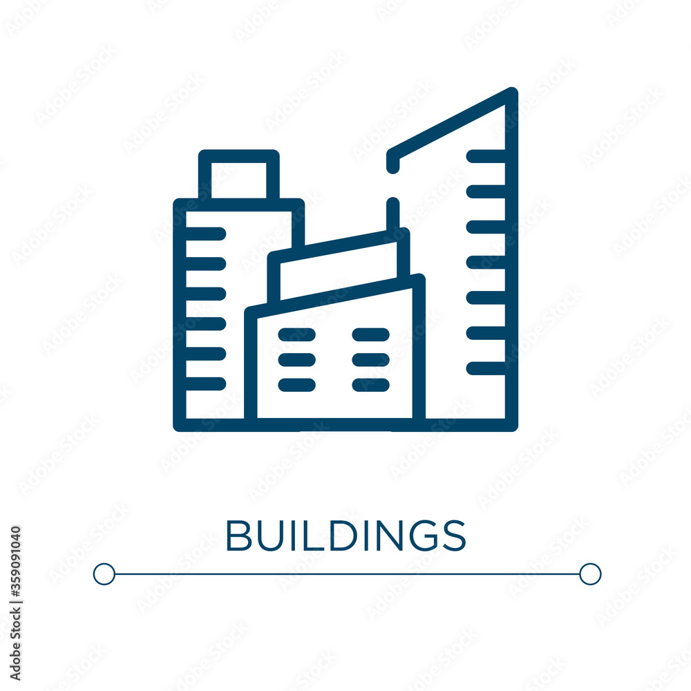Poster buildings icon. linear vector illustration. outline buildings icon vector. thin line symbol for use 