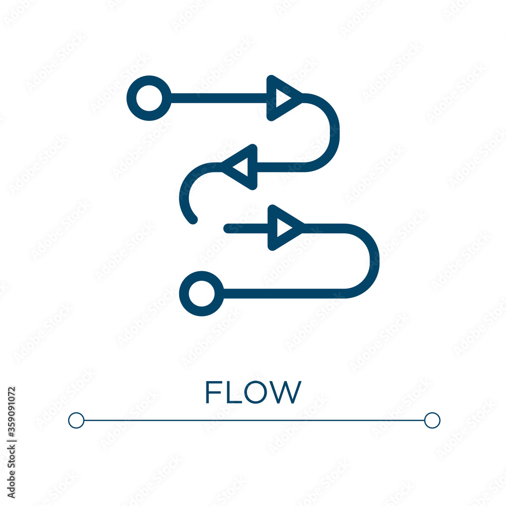 Aufkleber flow icon. linear vector illustration. outline flow icon vector. thin line symbol for use on web and