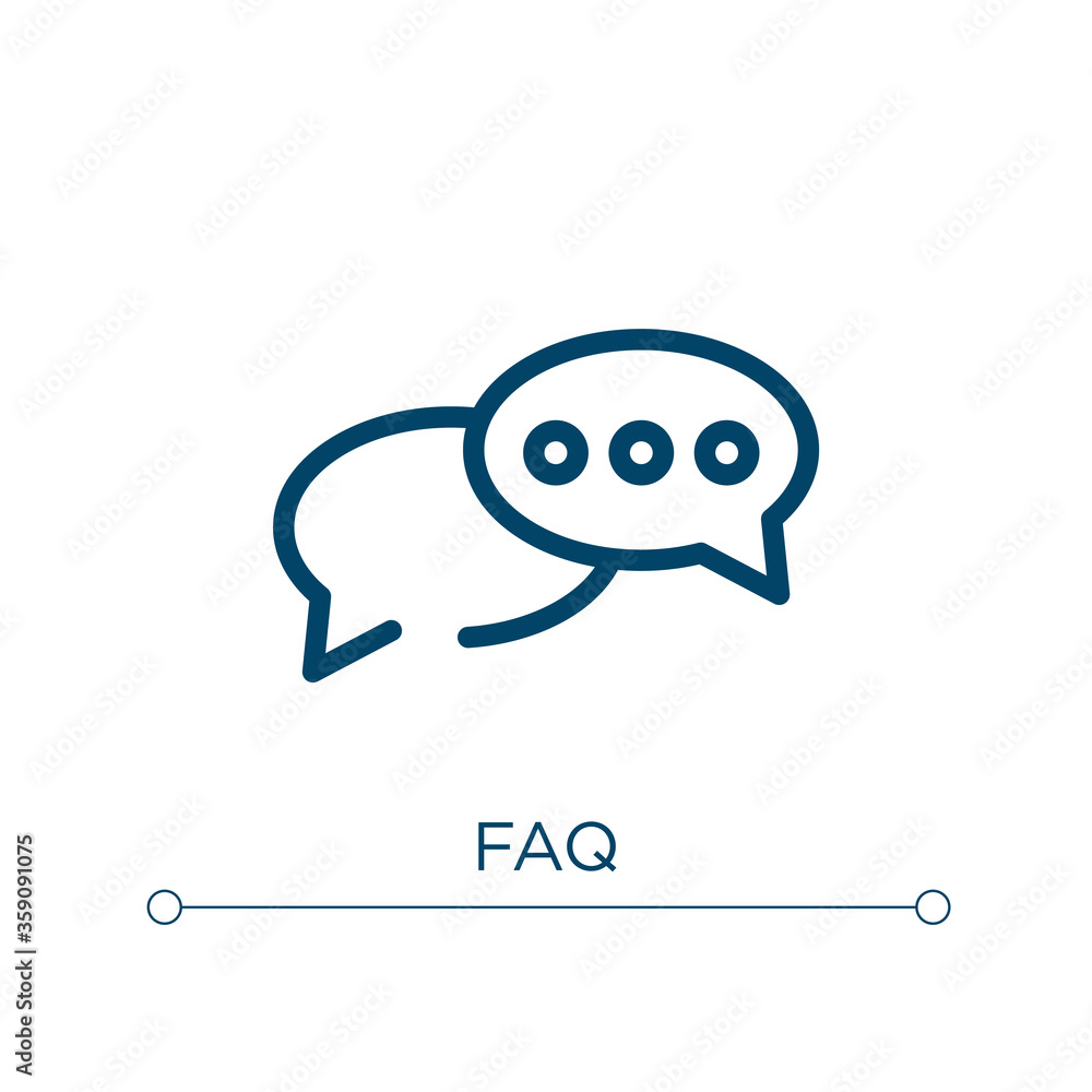 Poster faq icon. linear vector illustration. outline faq icon vector. thin line symbol for use on web and m