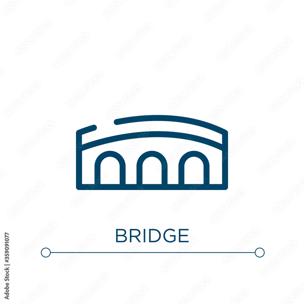 Poster bridge icon. linear vector illustration. outline bridge icon vector. thin line symbol for use on web