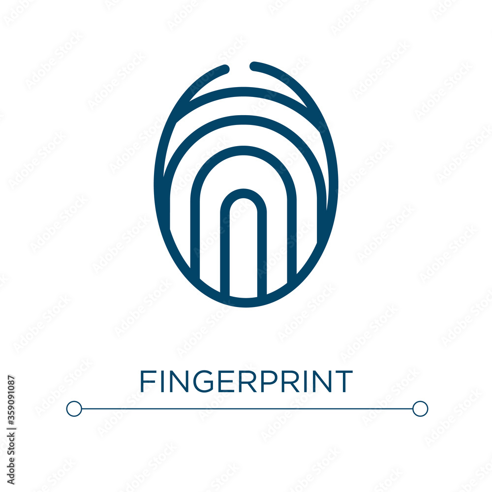 Poster fingerprint icon. linear vector illustration. outline fingerprint icon vector. thin line symbol for 
