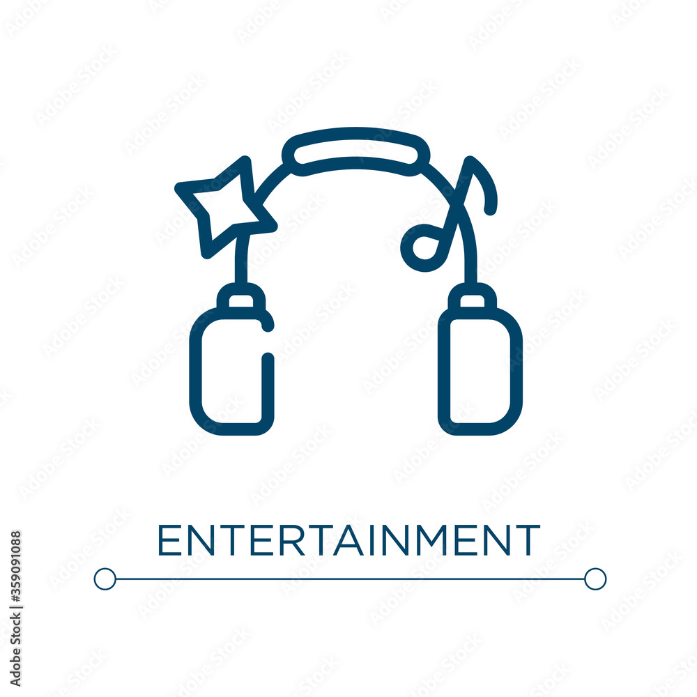 Poster entertainment icon. linear vector illustration. outline entertainment icon vector. thin line symbol 