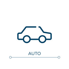 Obraz premium Auto icon. Linear vector illustration. Outline auto icon vector. Thin line symbol for use on web and mobile apps, logo, print media.