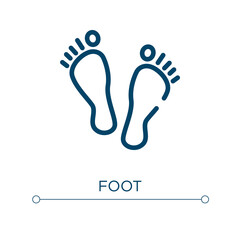 Obraz premium Foot icon. Linear vector illustration. Outline foot icon vector. Thin line symbol for use on web and mobile apps, logo, print media.