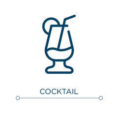 Cocktail icon. Linear vector illustration. Outline cocktail icon vector. Thin line symbol for use on web and mobile apps, logo, print media.