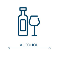 Alcohol icon. Linear vector illustration. Outline alcohol icon vector. Thin line symbol for use on web and mobile apps, logo, print media.