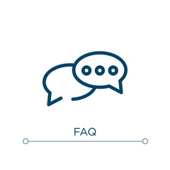 Faq icon. Linear vector illustration. Outline faq icon vector. Thin line symbol for use on web and mobile apps, logo, print media.