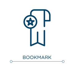 Bookmark icon. Linear vector illustration. Outline bookmark icon vector. Thin line symbol for use on web and mobile apps, logo, print media.