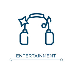 Entertainment icon. Linear vector illustration. Outline entertainment icon vector. Thin line symbol for use on web and mobile apps, logo, print media.