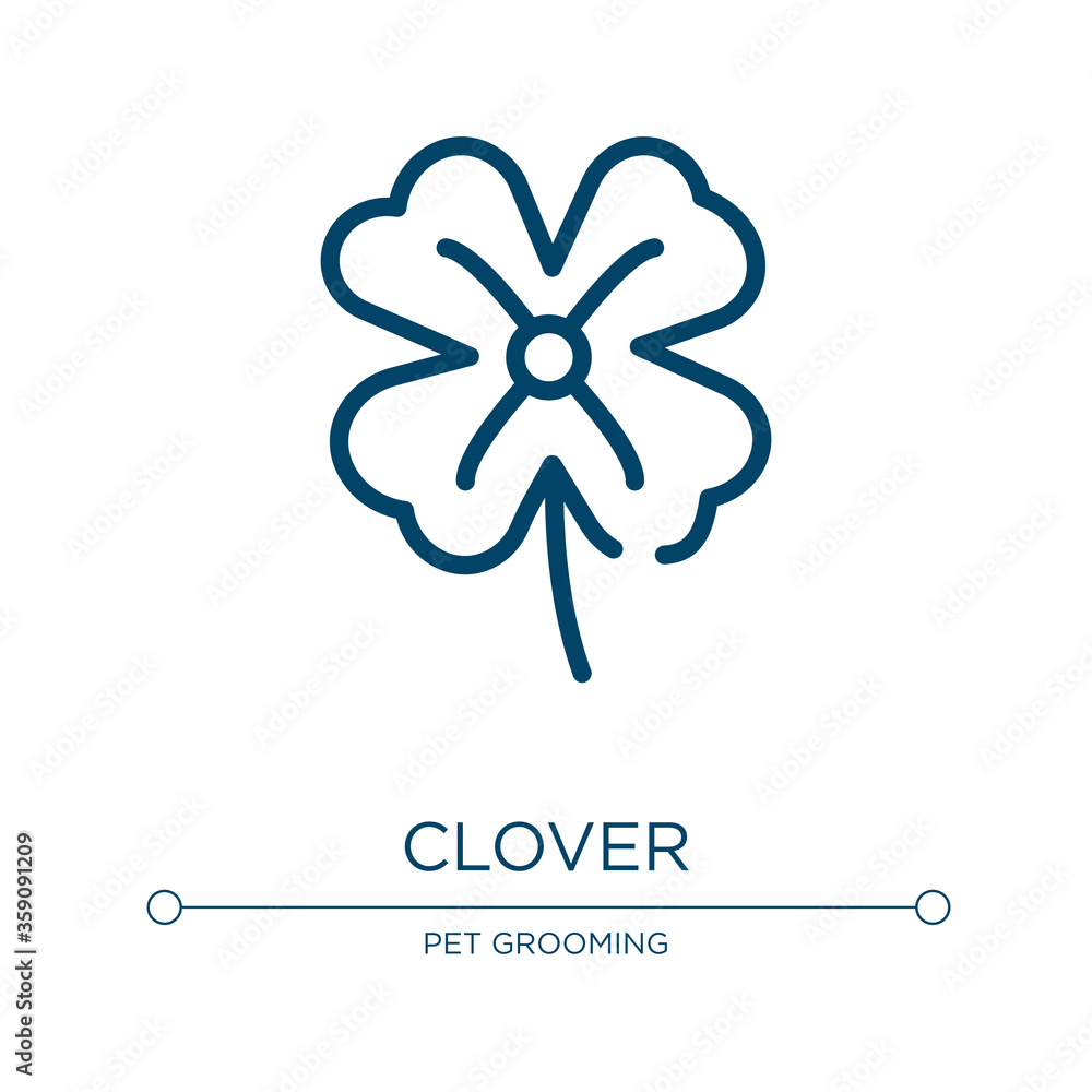 Poster clover icon. linear vector illustration from nature collection. outline clover icon vector. thin lin