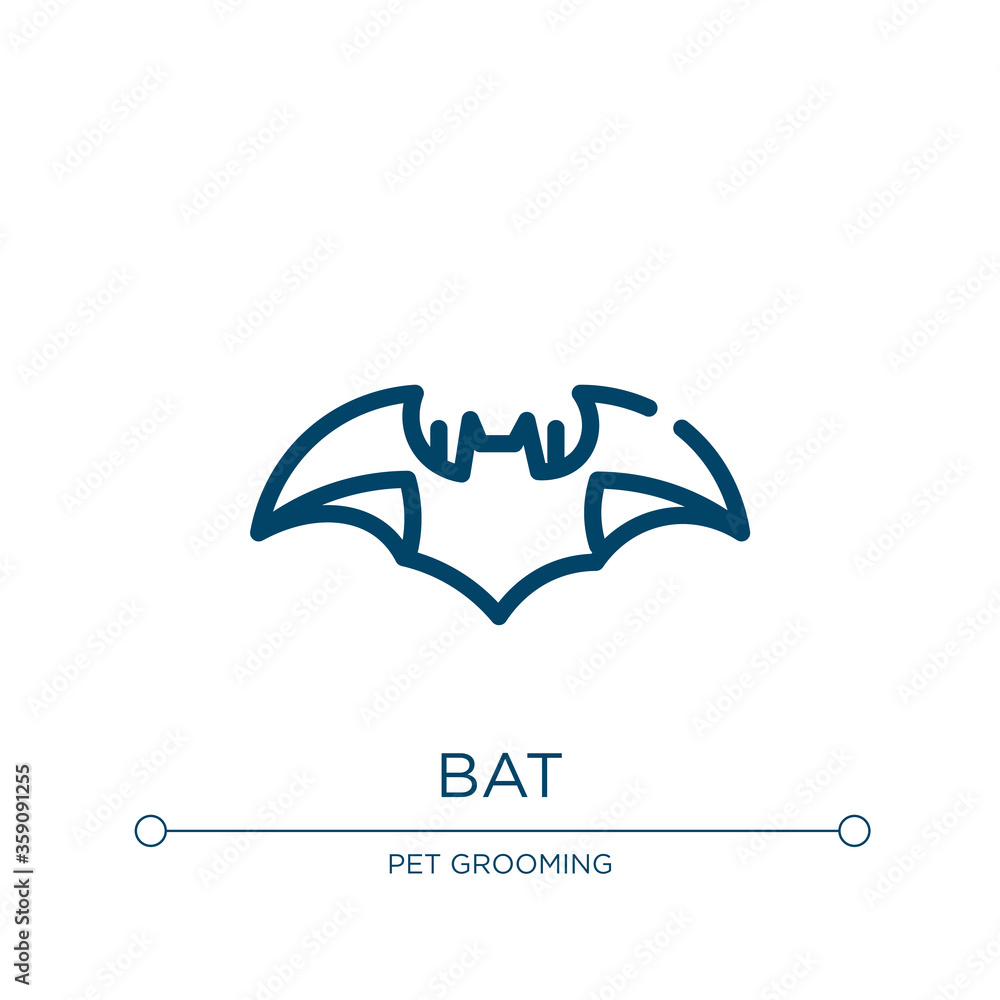 Poster bat icon. linear vector illustration from nature collection. outline bat icon vector. thin line symb