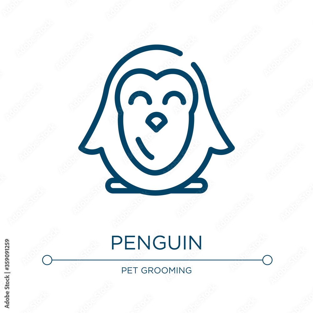 Poster penguin icon. linear vector illustration from nature collection. outline penguin icon vector. thin l