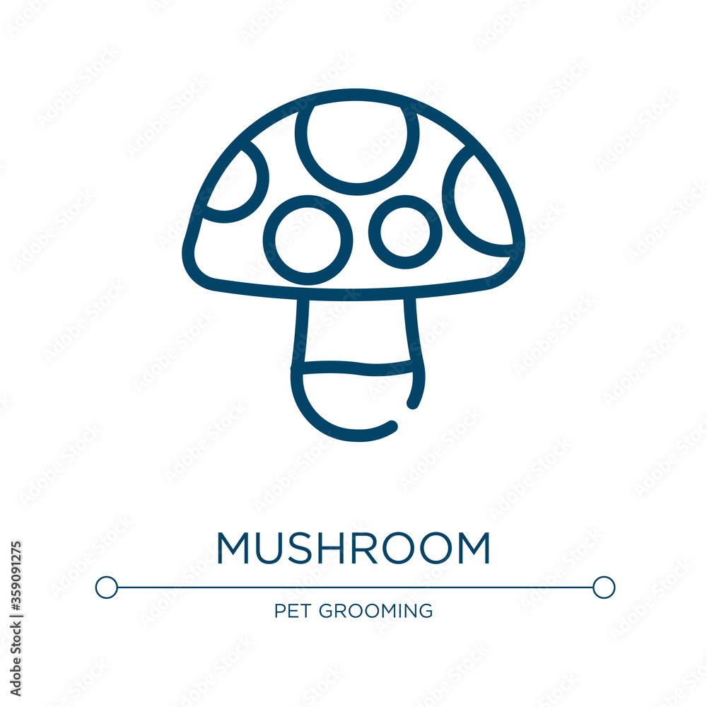 Poster mushroom icon. linear vector illustration from nature collection. outline mushroom icon vector. thin