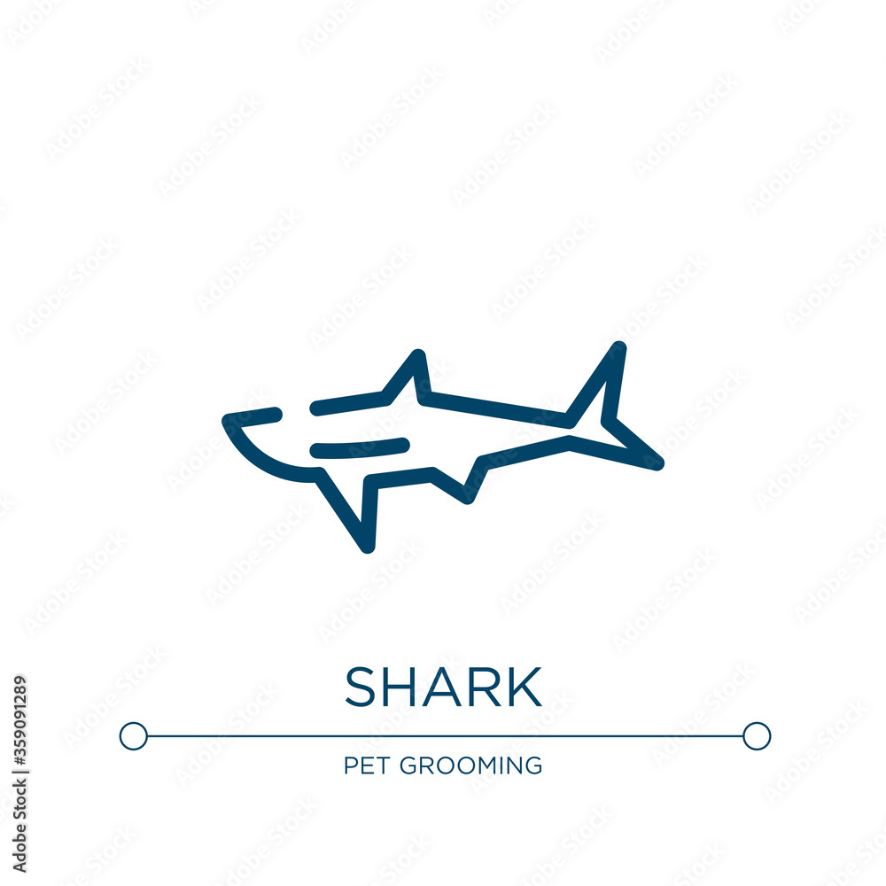 Poster shark icon. linear vector illustration from nature collection. outline shark icon vector. thin line 