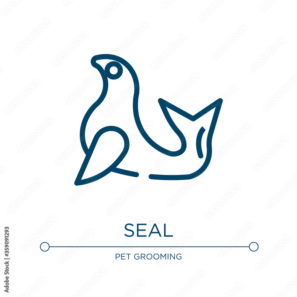 Poster seal icon. linear vector illustration from nature collection. outline seal icon vector. thin line sy