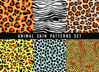 set of animal skin patterns