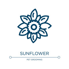Sunflower icon. Linear vector illustration from nature collection. Outline sunflower icon vector. Thin line symbol for use on web and mobile apps, logo, print media.
