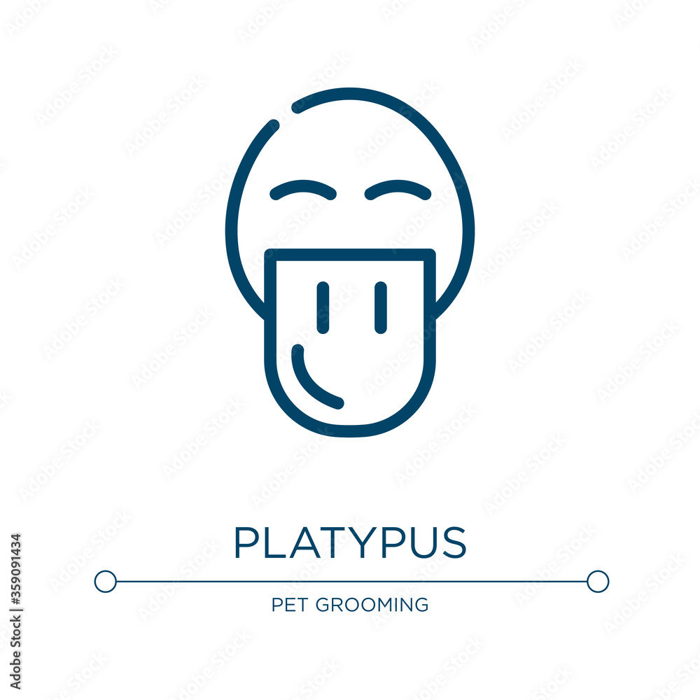 Poster platypus icon. linear vector illustration from animals collection. outline platypus icon vector. thi