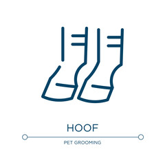 Fototapeta premium Hoof icon. Linear vector illustration from animals collection. Outline hoof icon vector. Thin line symbol for use on web and mobile apps, logo, print media.