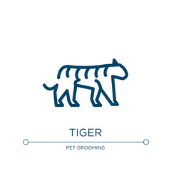 Tiger icon. Linear vector illustration from animals collection. Outline tiger icon vector. Thin line symbol for use on web and mobile apps, logo, print media.