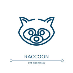 Raccoon icon. Linear vector illustration from animals collection. Outline raccoon icon vector. Thin line symbol for use on web and mobile apps, logo, print media.