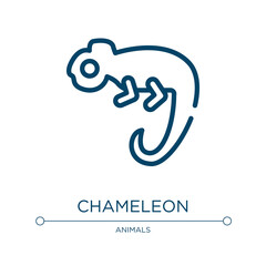 Chameleon icon. Linear vector illustration from animals collection. Outline chameleon icon vector. Thin line symbol for use on web and mobile apps, logo, print media.
