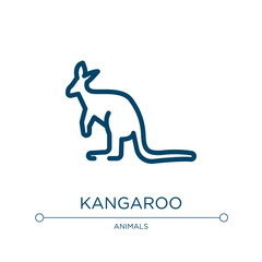 Kangaroo icon. Linear vector illustration from animals collection. Outline kangaroo icon vector. Thin line symbol for use on web and mobile apps, logo, print media.