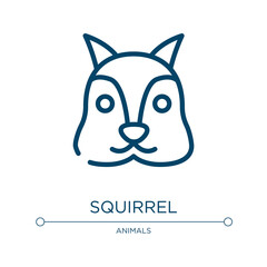 Squirrel icon. Linear vector illustration from animals collection. Outline squirrel icon vector. Thin line symbol for use on web and mobile apps, logo, print media.