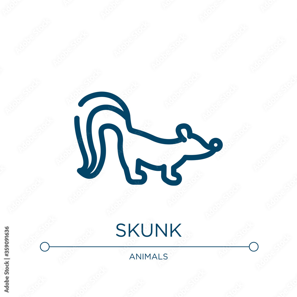 Poster skunk icon. linear vector illustration from winter nature collection. outline skunk icon vector. thi