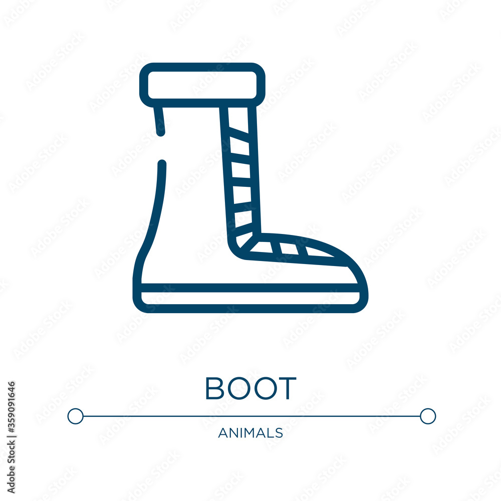 Poster boot icon. linear vector illustration from winter nature collection. outline boot icon vector. thin 