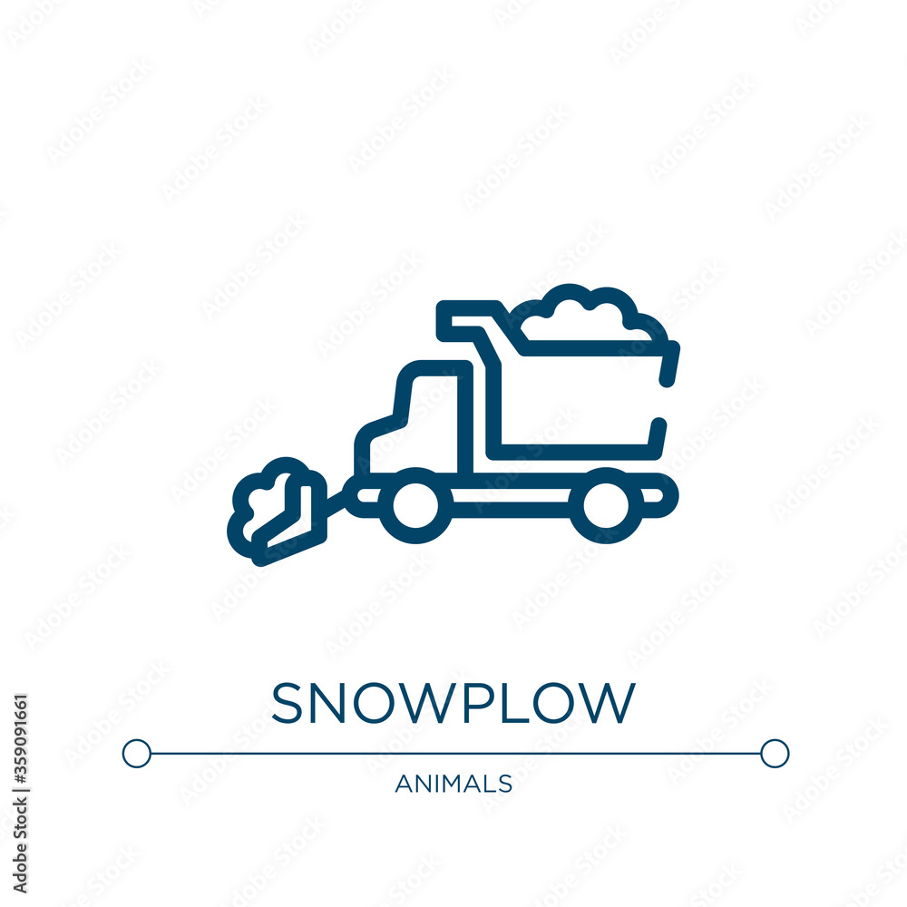 Poster snowplow icon. linear vector illustration from winter nature collection. outline snowplow icon vecto
