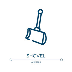 Shovel icon. Linear vector illustration from winter nature collection. Outline shovel icon vector. Thin line symbol for use on web and mobile apps, logo, print media.