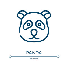 Panda icon. Linear vector illustration from wildlife collection. Outline panda icon vector. Thin line symbol for use on web and mobile apps, logo, print media.