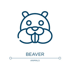 Beaver icon. Linear vector illustration from wildlife collection. Outline beaver icon vector. Thin line symbol for use on web and mobile apps, logo, print media.